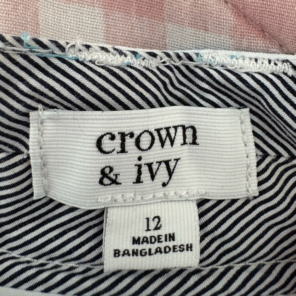 crown & ivy Striped Ankle Pants in Light Blue and Black/White - Picture 4 of 6